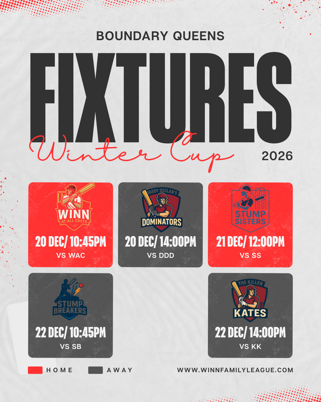 👑 Boundary Queen – Winter Cup 2026 Fixtures Released!