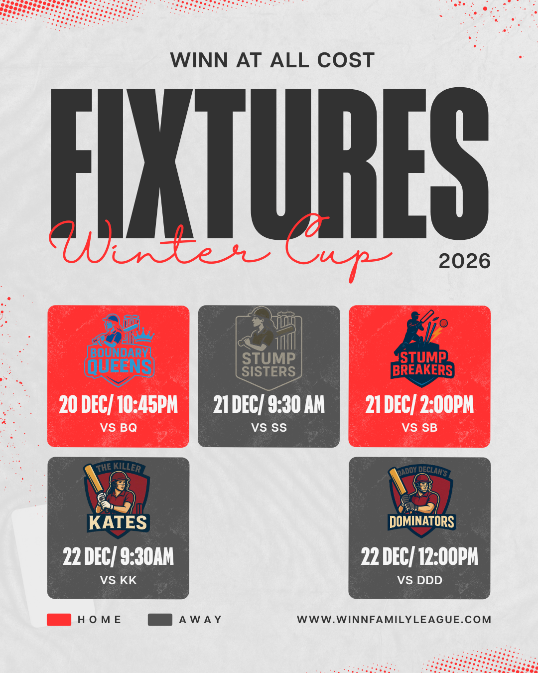 🏏 Winn At All Cost – Winter Cup 2026 Fixtures Released!
